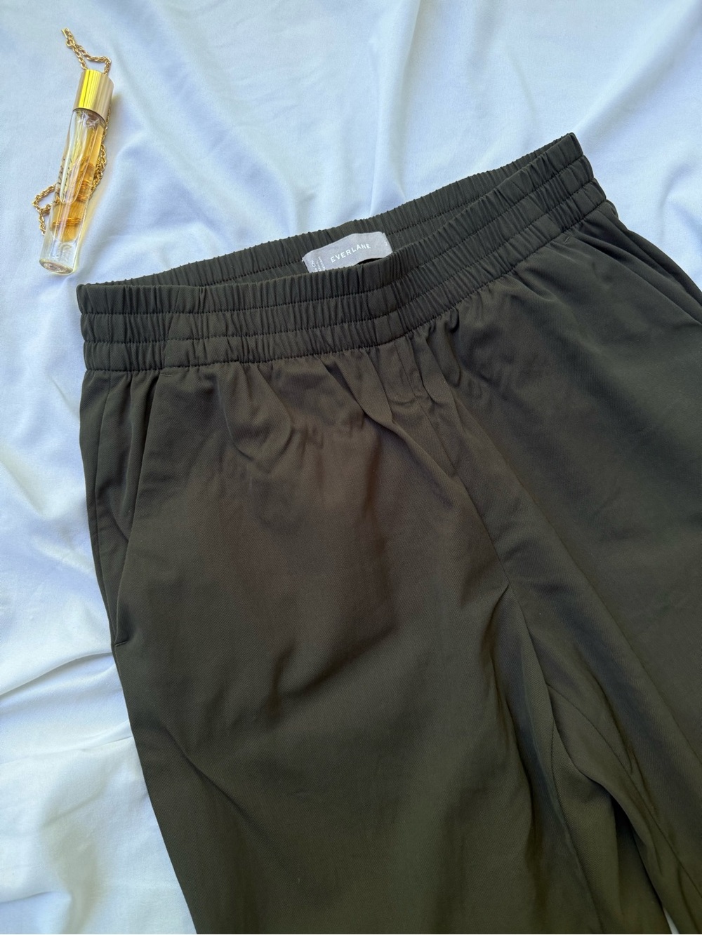 Everlane Pant 100% Wool Pull On Trousers Dark Olive Green Women’s 2